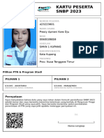 Kartu Peserta SNBP 2023: 423223601 Presly Apriani Kore Dju 0060039859 SMKN 1 Kupang Kota Kupang Prov. Nusa Tenggara Timur