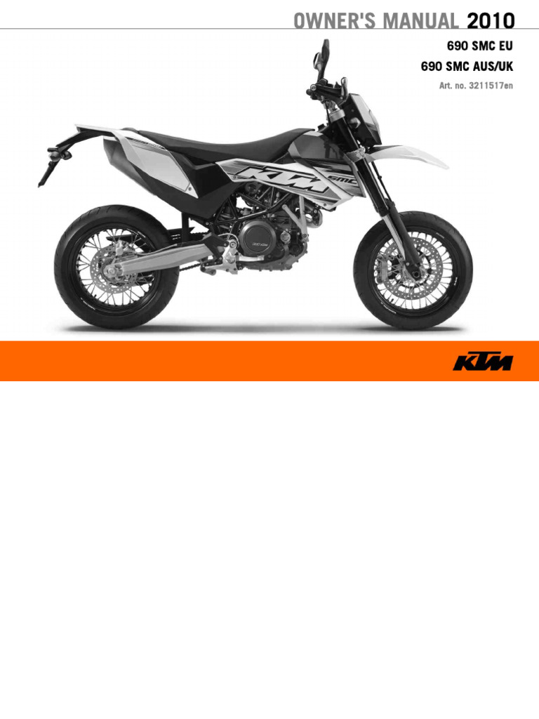 KTM 690 SMC 2010 Ownersmanual English | PDF | Mechanical Engineering ...