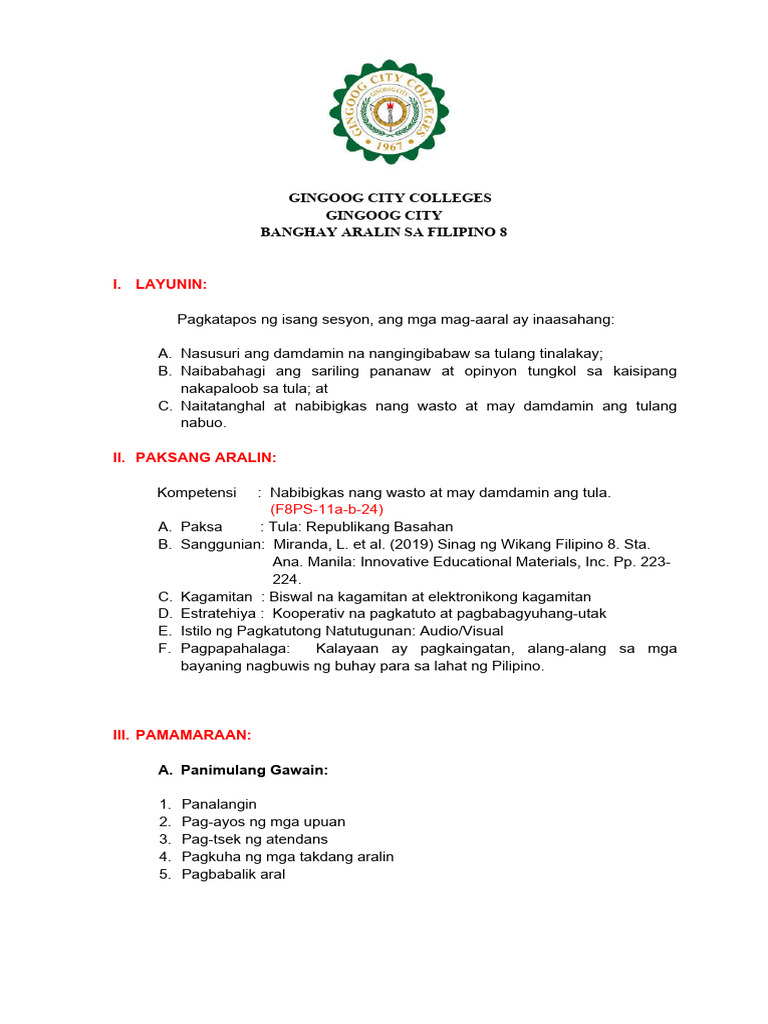 Final LP Republikang Basahan | PDF
