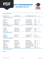 DSTV Premiership Fixtures 2023 2024 Season