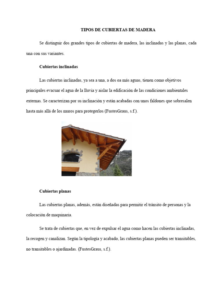 Tipos de Cubiertas de Madera | PDF | Techo | Viga (Estructura)