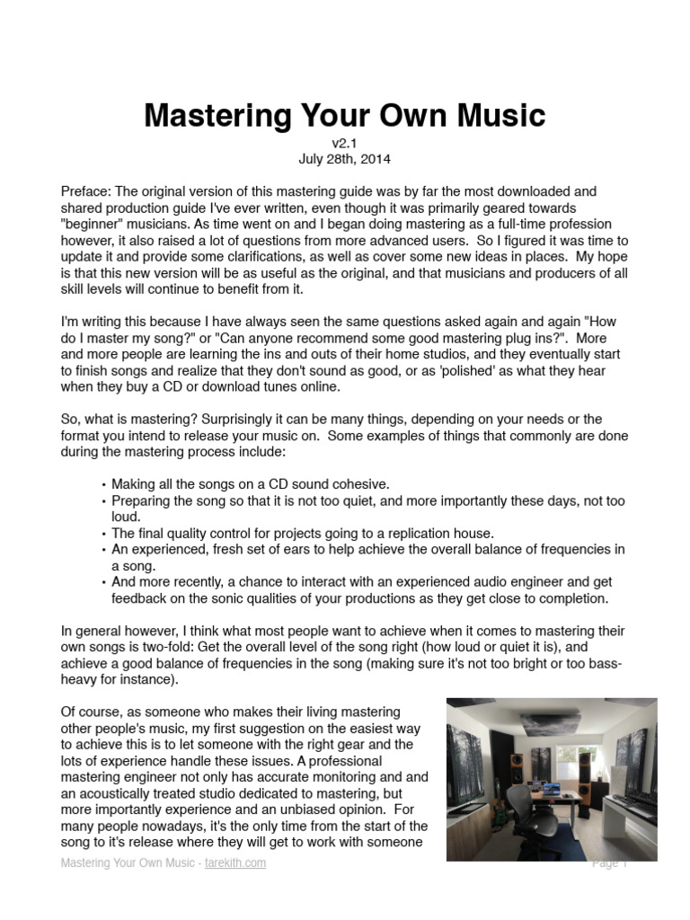 Mastering pdf equalization audio sound production