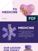 Pink and Purple Introduction To Medicine 3d Illustration Healthcare Education Presentation