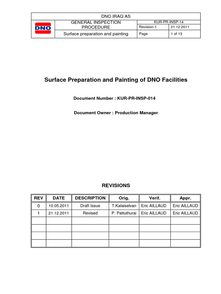 Dno Painting Procedure | PDF | Paint | Pipe (Fluid Conveyance)