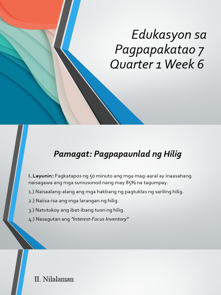 Esp 7 Week 6 Quarter 1 | PDF