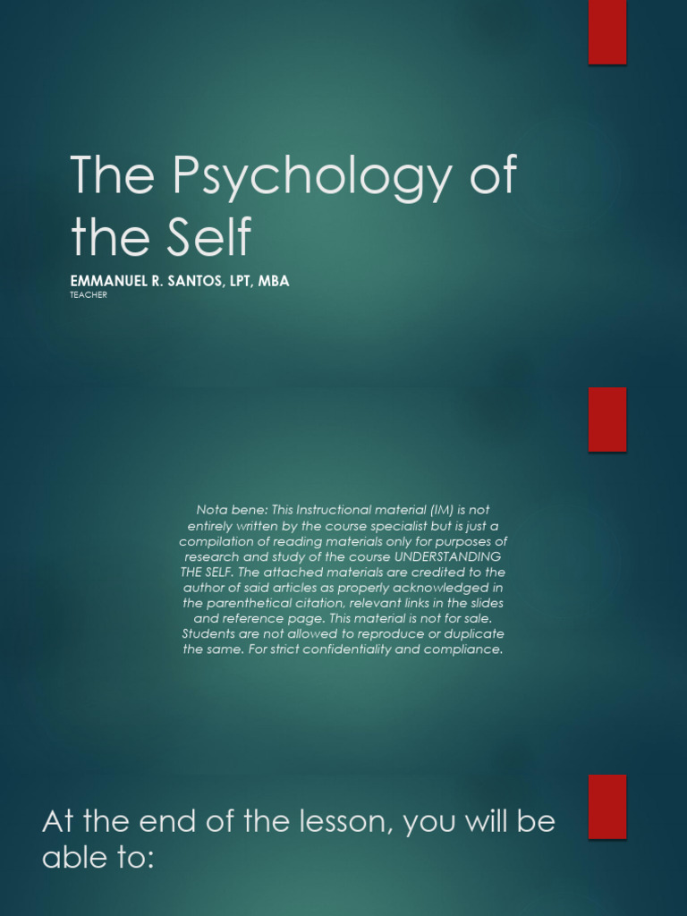 Understanding the Psychology of Self | PDF | Id | Self Esteem