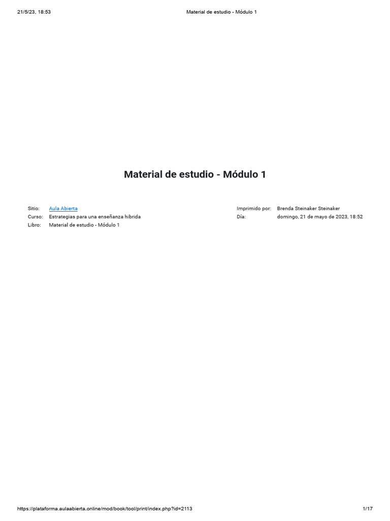 Material de Estudio - Módulo 1 | PDF | Enseñando | Aprendizaje
