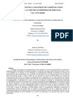 Essai D'analyse de La Politique de Communication Marketing Au Sein Des Entreprises de Services. Cas - Atm Mobilis