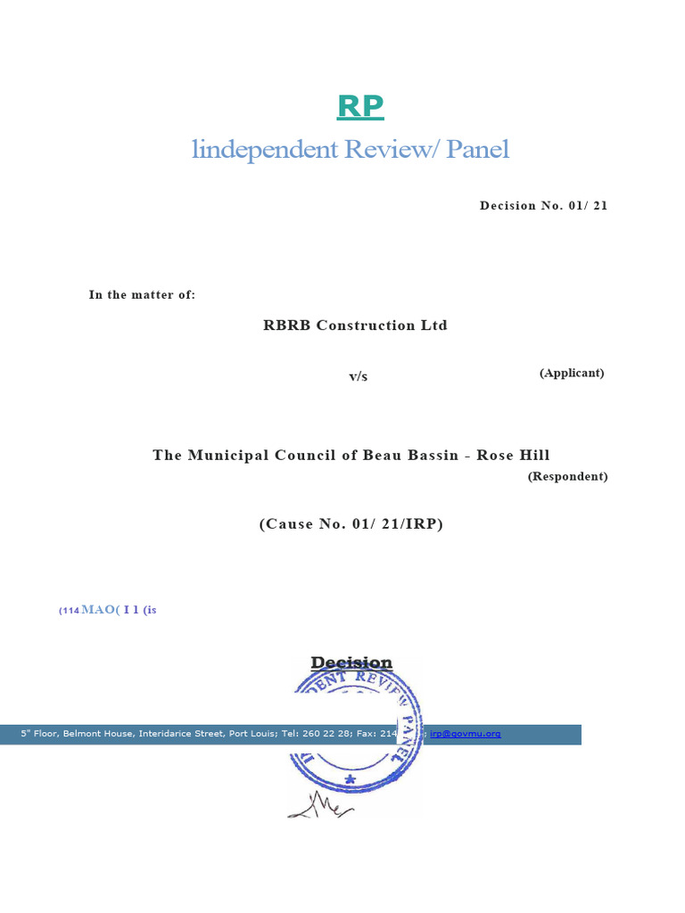 RBRB vs Municipal Council Decision 01/21 | PDF | Procurement ...