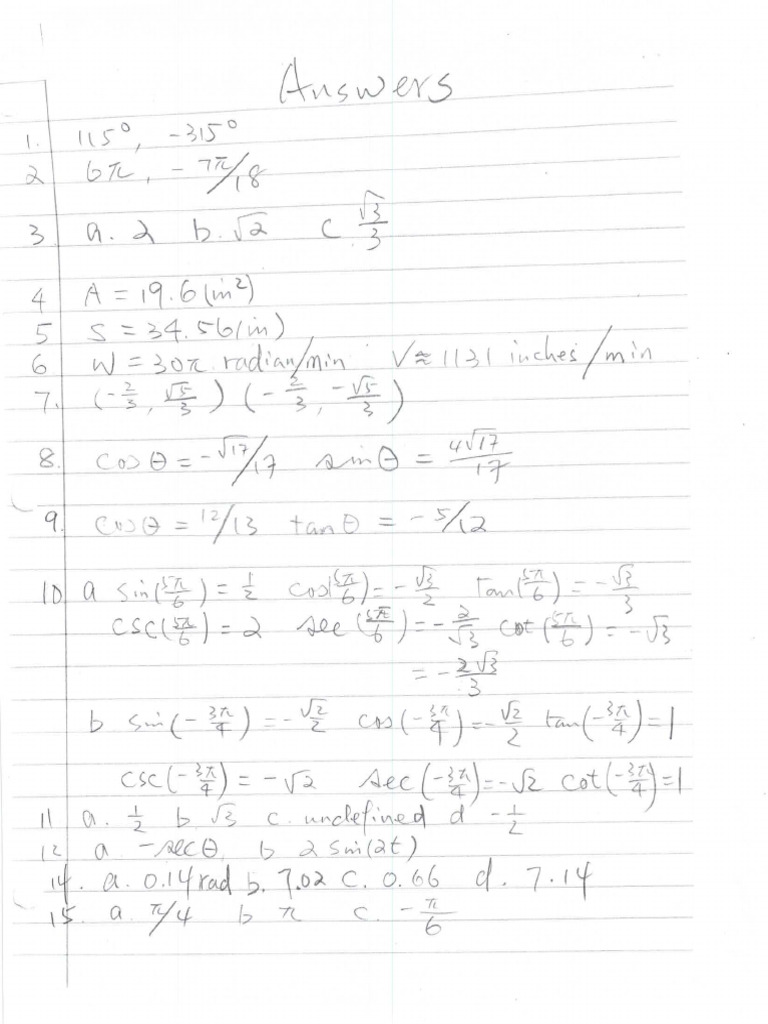 Test 1 Study Guide Answers | PDF