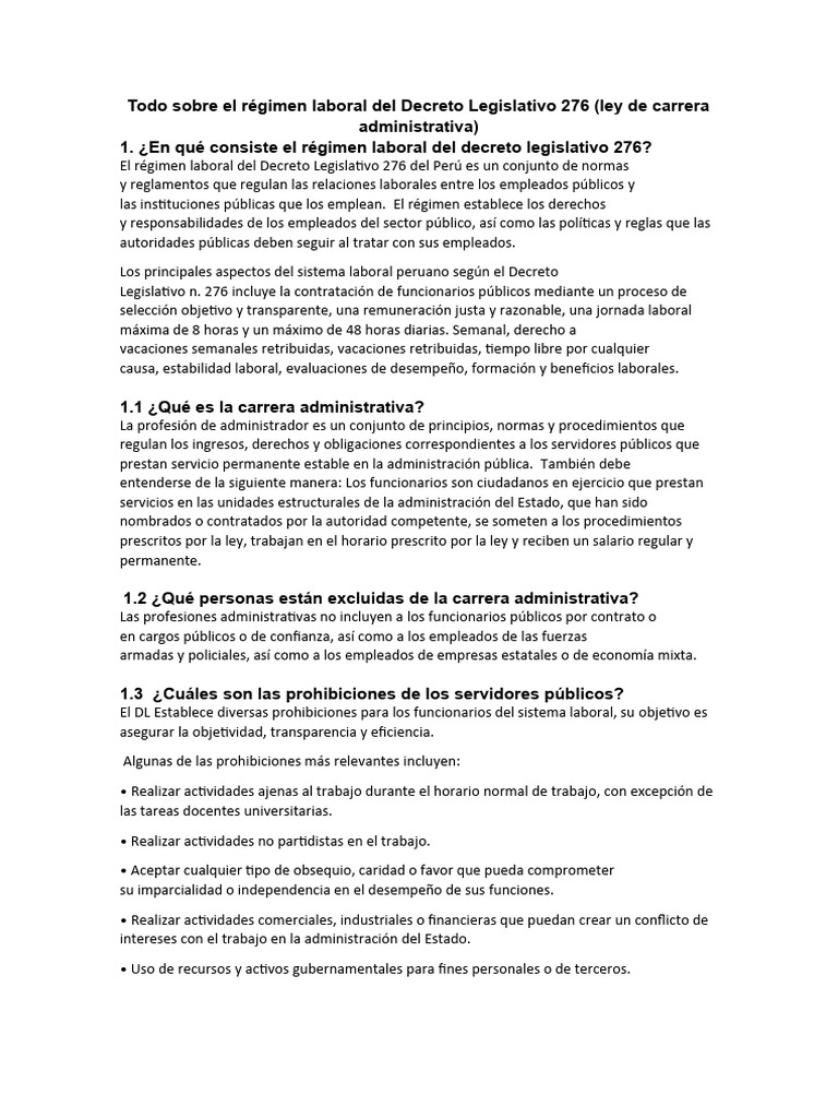 Resumen Decreto Legislativo 276 - 1707437567