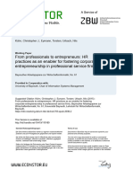 From Professionals To Entrepreneurs: HR Practices As An Enabler For Fostering Corporate Entrepreneurship in Professional Service Firms