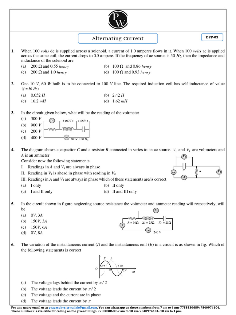 AC Circuit Analysis and Impedance | PDF | Inductance | Alternating Current
