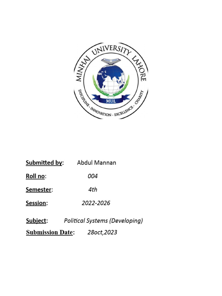 Political System (Developing) Assignment 1 | PDF | Constitution | Legal ...
