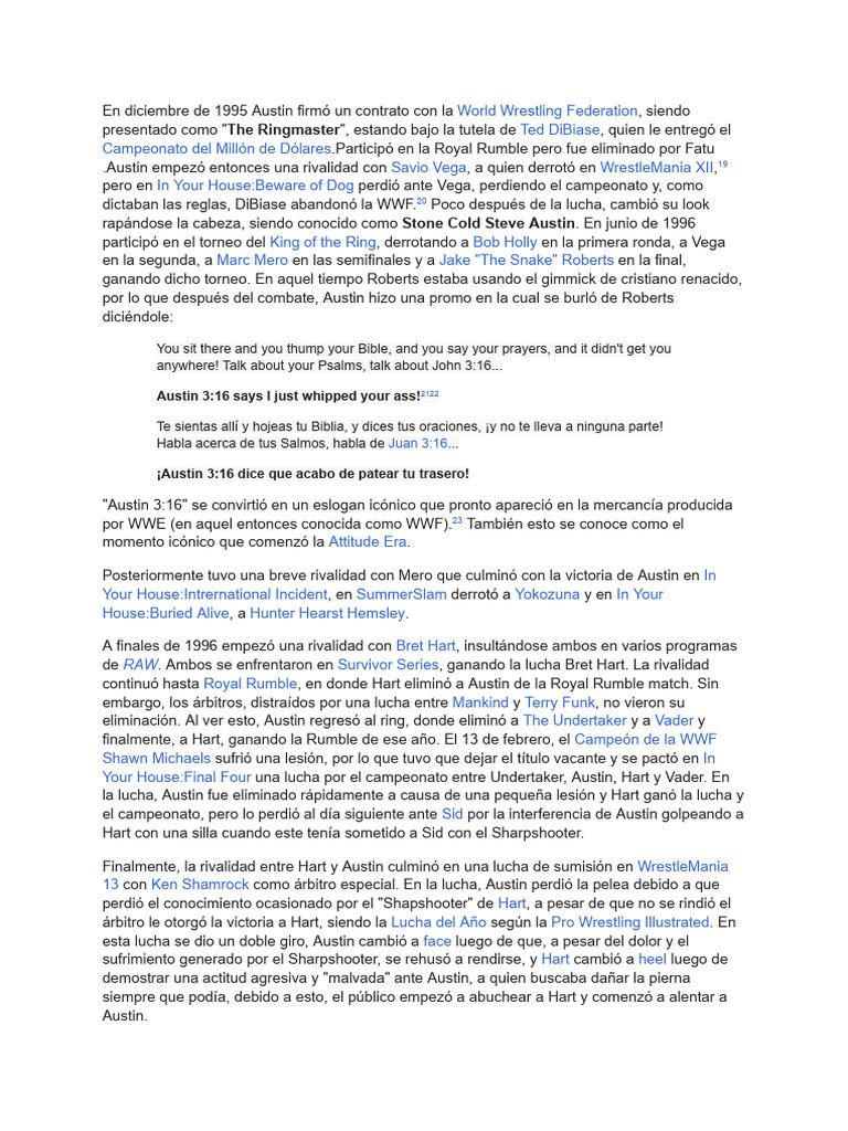 Stone Cold Pdf Stone Cold Steve Austin Wwe