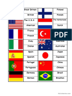Flags Countries Nationalities, Matching Activity