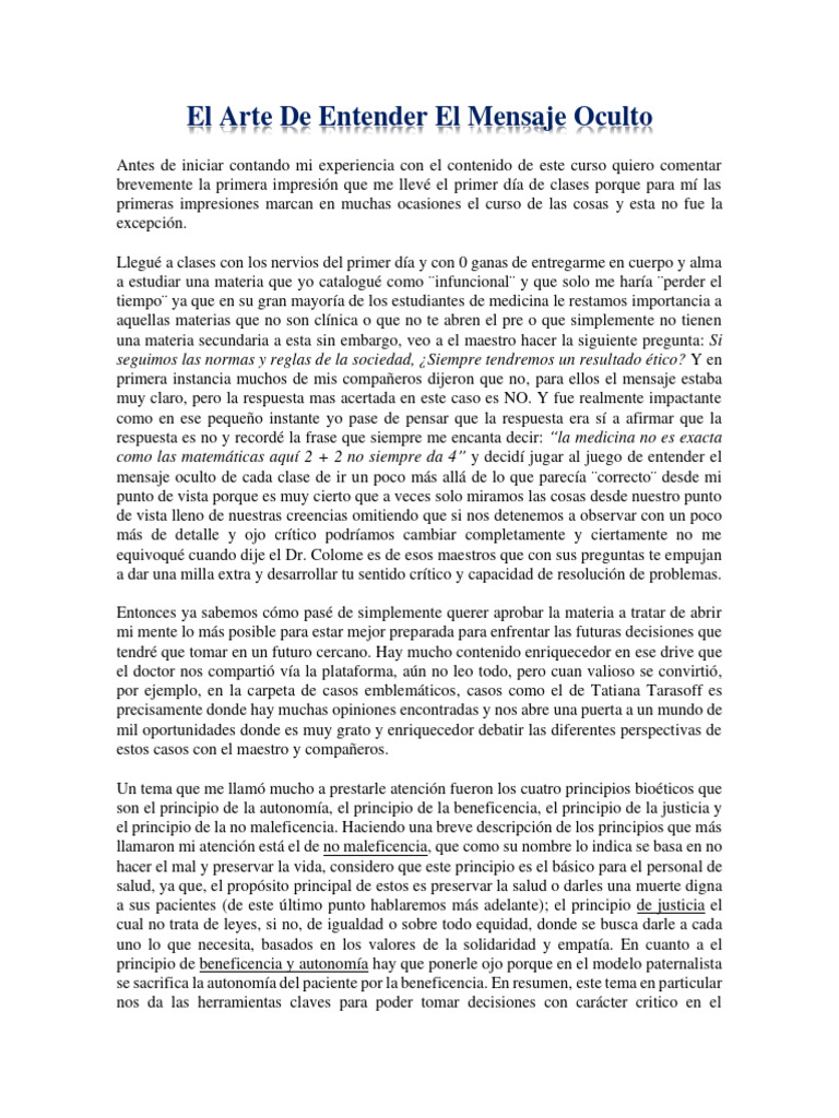 El Arte de Entender El Mensaje Oculto Por Ruth Rodriguez | PDF ...