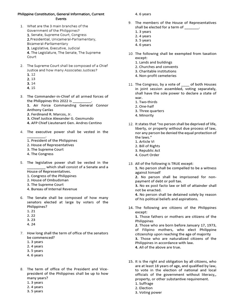 Philippine Government Structure Overview | PDF | United States Congress ...