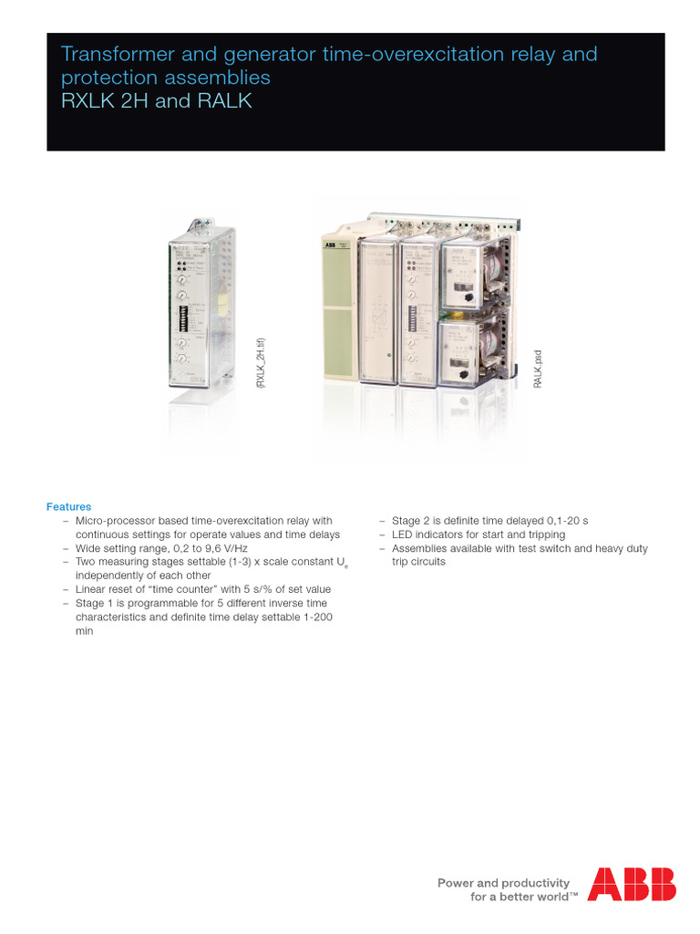 Transformer Over-Excitation Relay Guide | PDF | Relay | Transformer