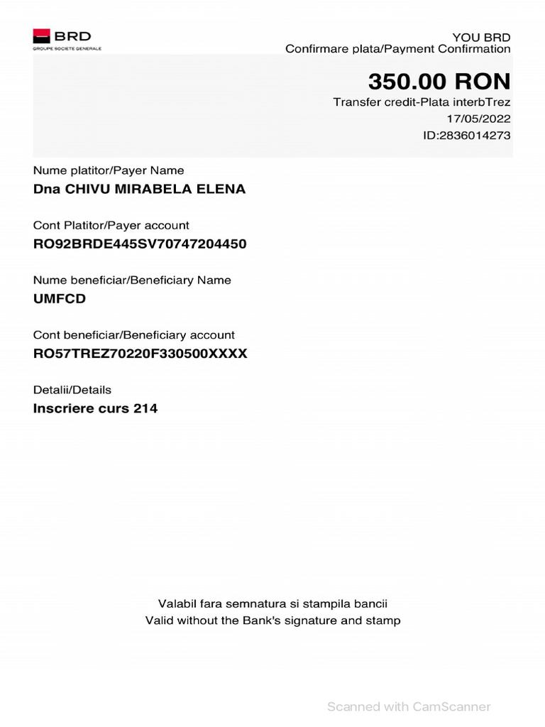 Confirmare Tranzactie | PDF