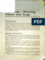 Psychology - Meaning, Nature and Scope