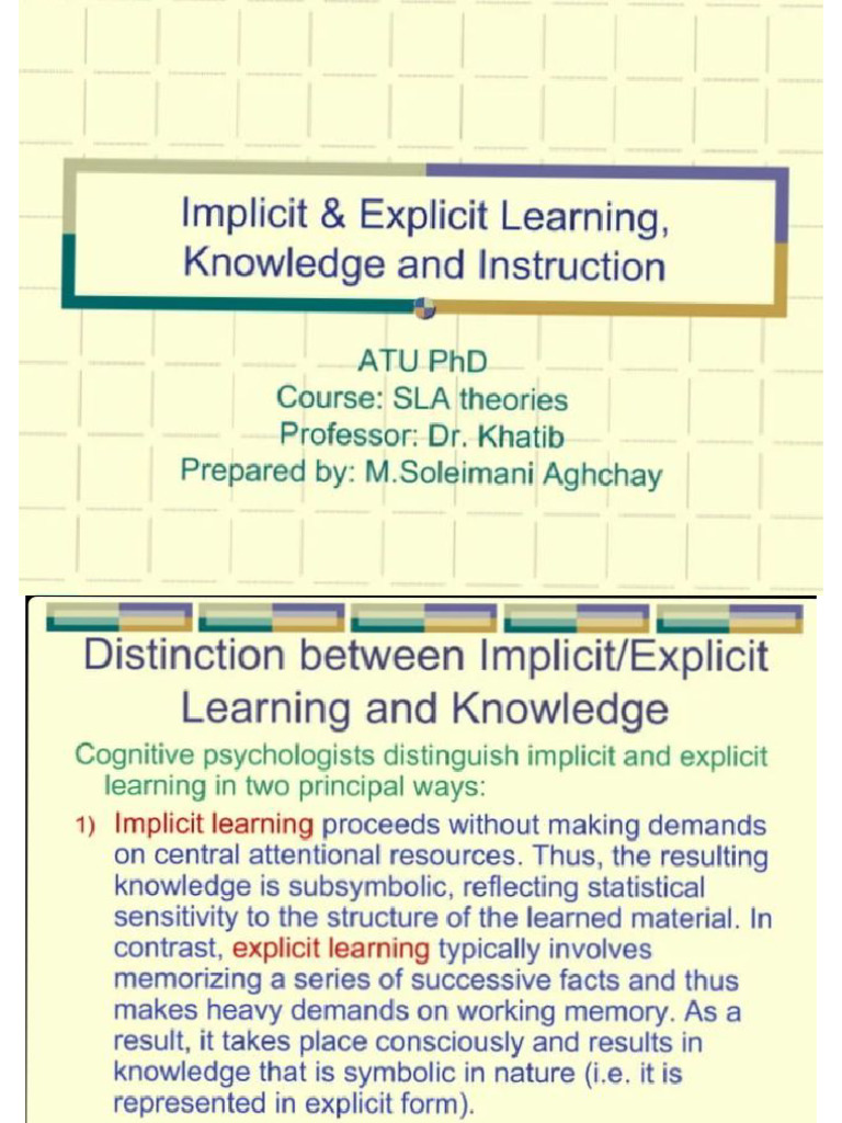Implicit&Explicit Learning | PDF