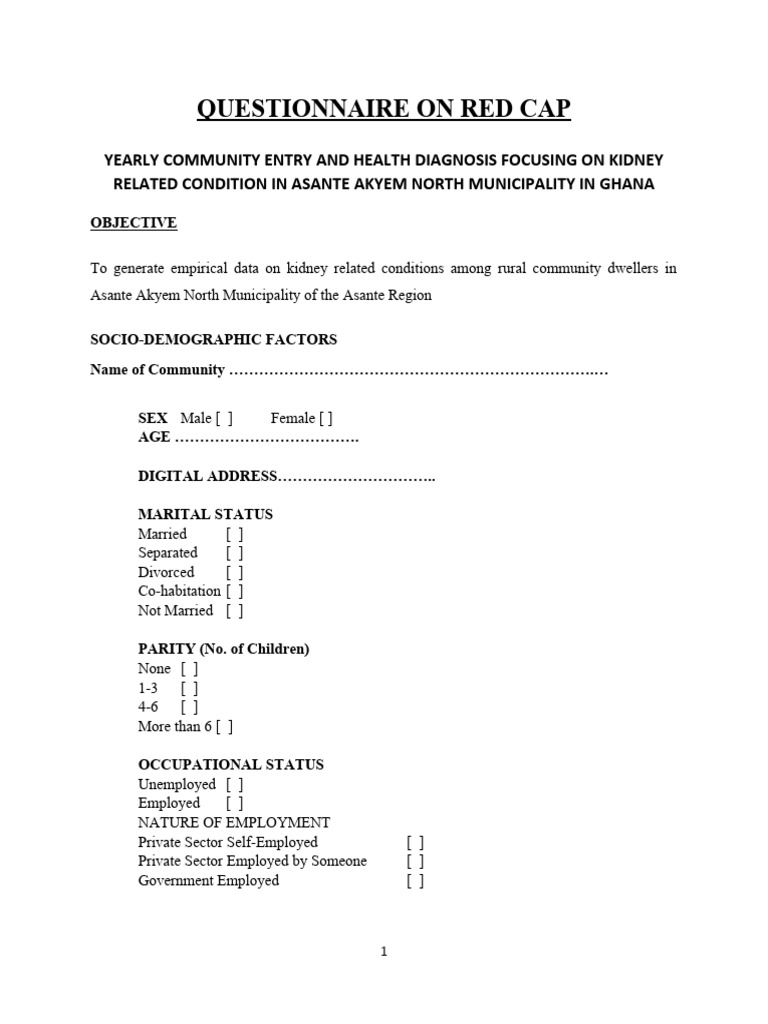 2023 Renal Questionnaire Asante AKyem North For REDCAp PDF Nonsteroidal Anti Inflammatory