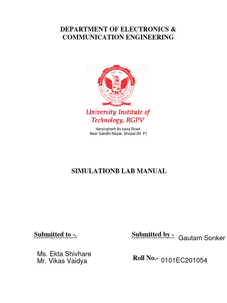 Simulation Lab File - EC 708 | PDF | Electronic Oscillator | Input/Output