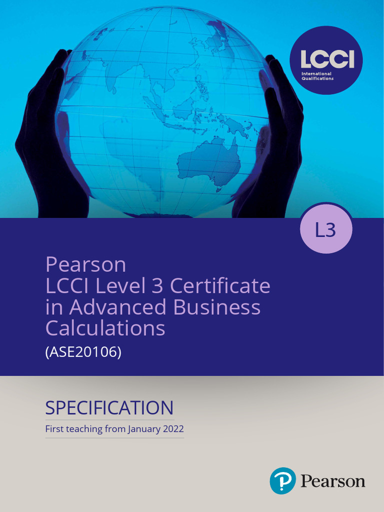 Lcci l3 Buscalc Specification 2022 | PDF