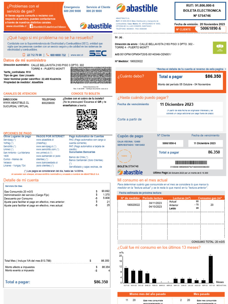 Boleta Electrónica Con Folio 5754746 | PDF