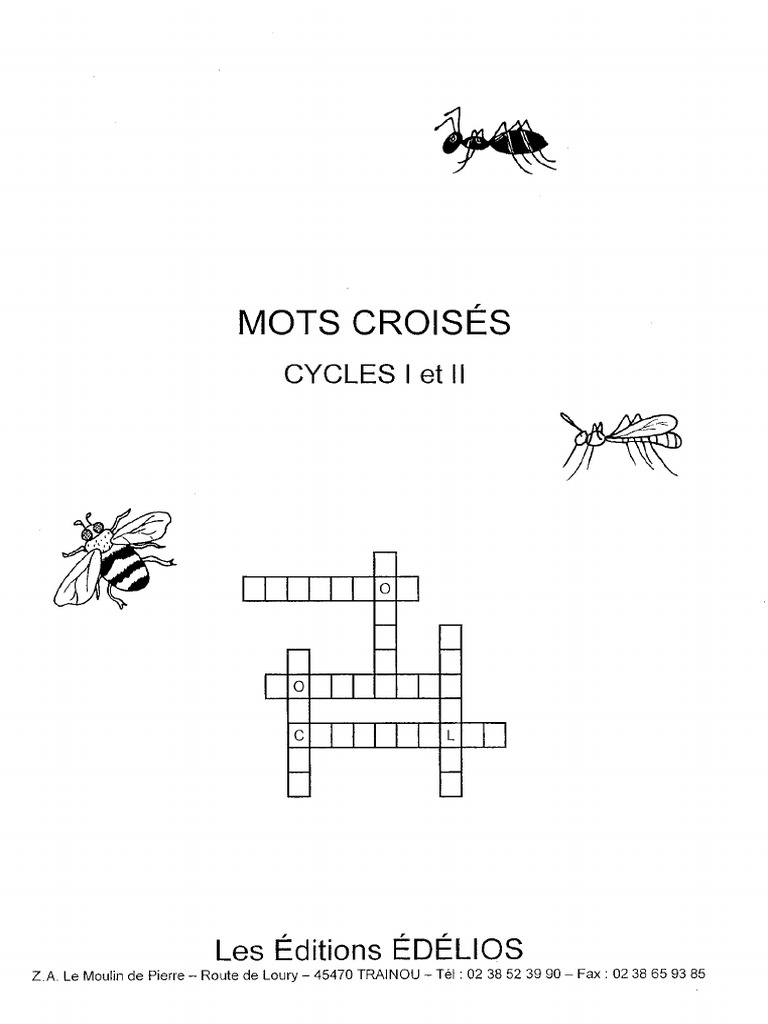 Edélios - Mots Croisés - Cycles 1 Et 2 | PDF