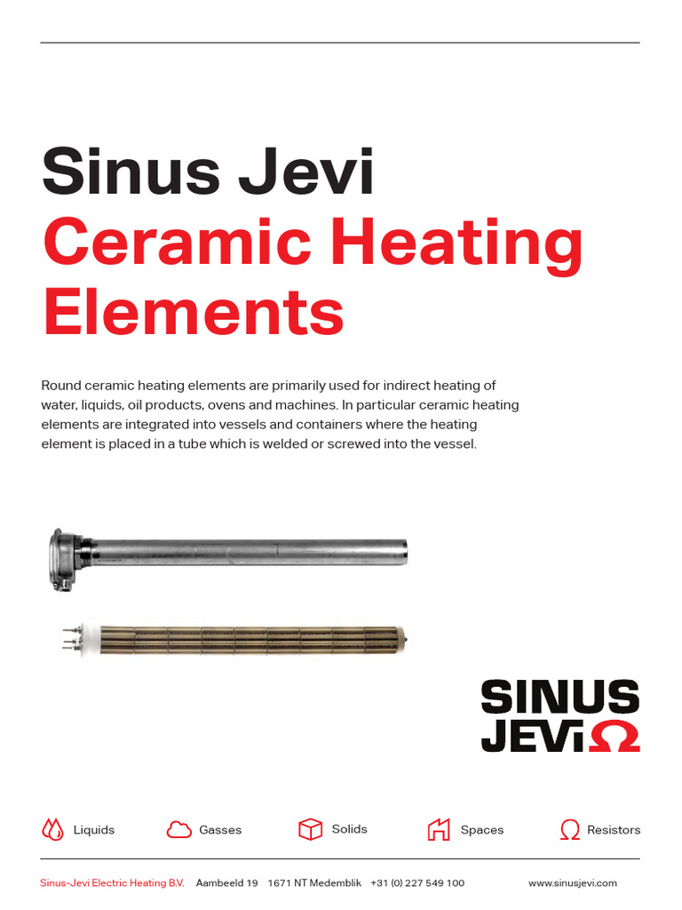 Porcelain heaterSinusJeviCeramicHeatingElements PDF Vacuum