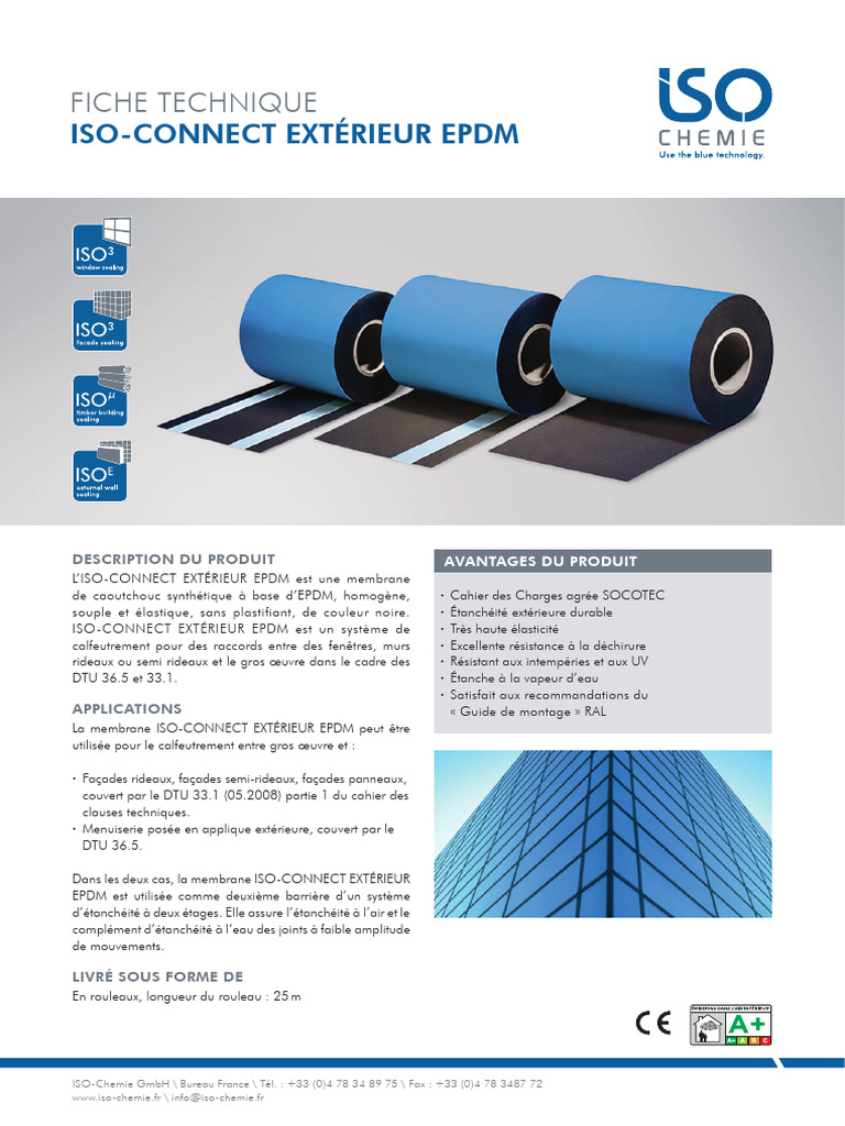 Membrane EPDM ISO-Connect Extérieur | PDF | Matériaux | Génie du bâtiment
