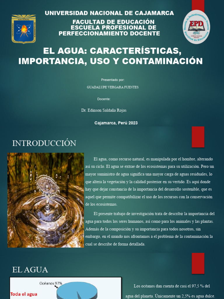 Importancia y Contaminación del Agua | PDF | Agua | La contaminación ...