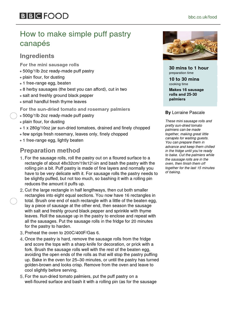 How To Make Simple Puff 64087 | PDF | Sausage | Baking
