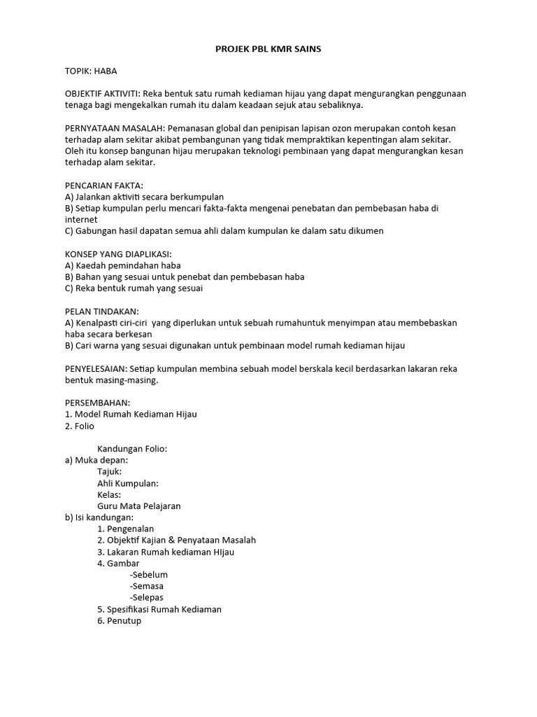 Projek Pbl Kmr Pdf