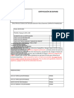 Caratula Certificación de Disparo