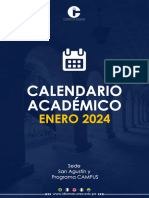 Calendario Academico San Agustín y Campus Enero 2024