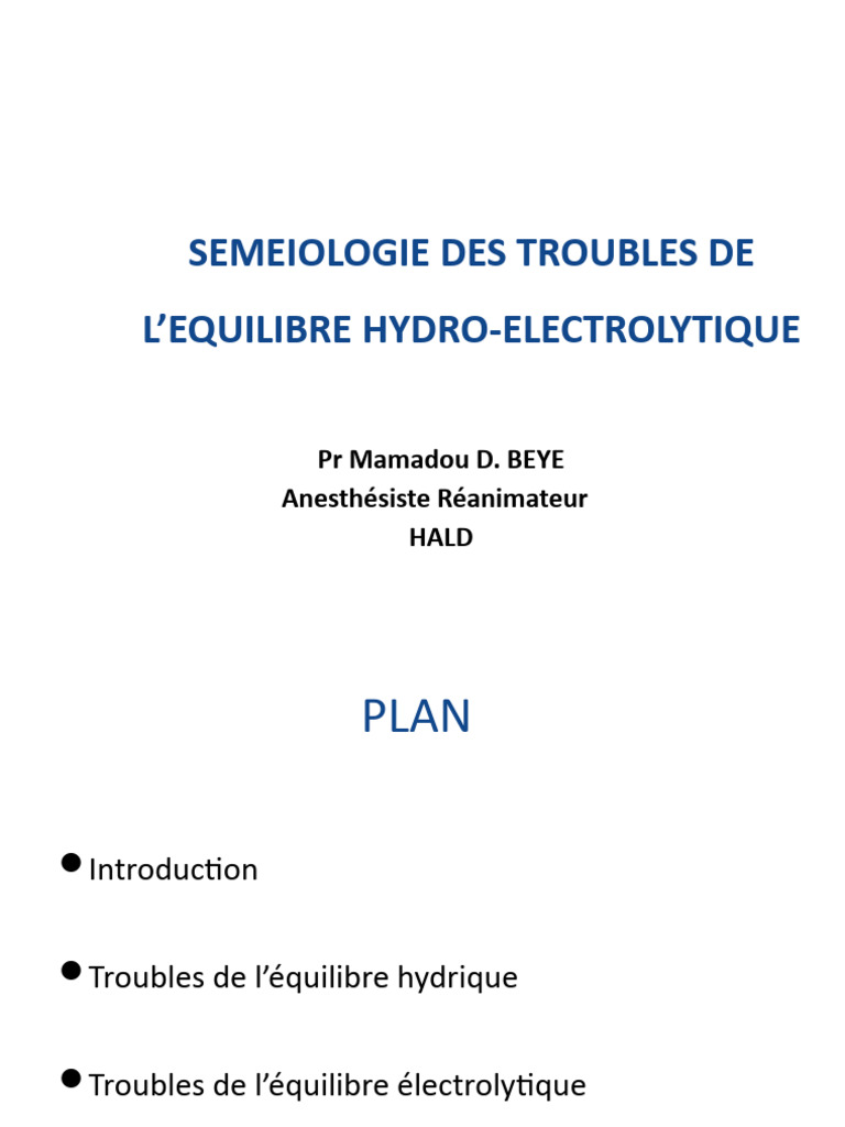 Signes de déshydratation extracellulaire PDF Déshydratation — free download