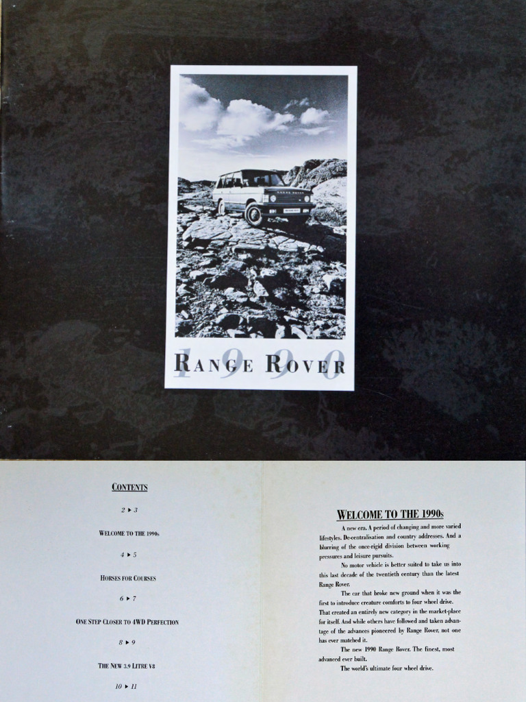 11 Range Rover Australia Brochure 1990 Publication RR 1 90 | PDF
