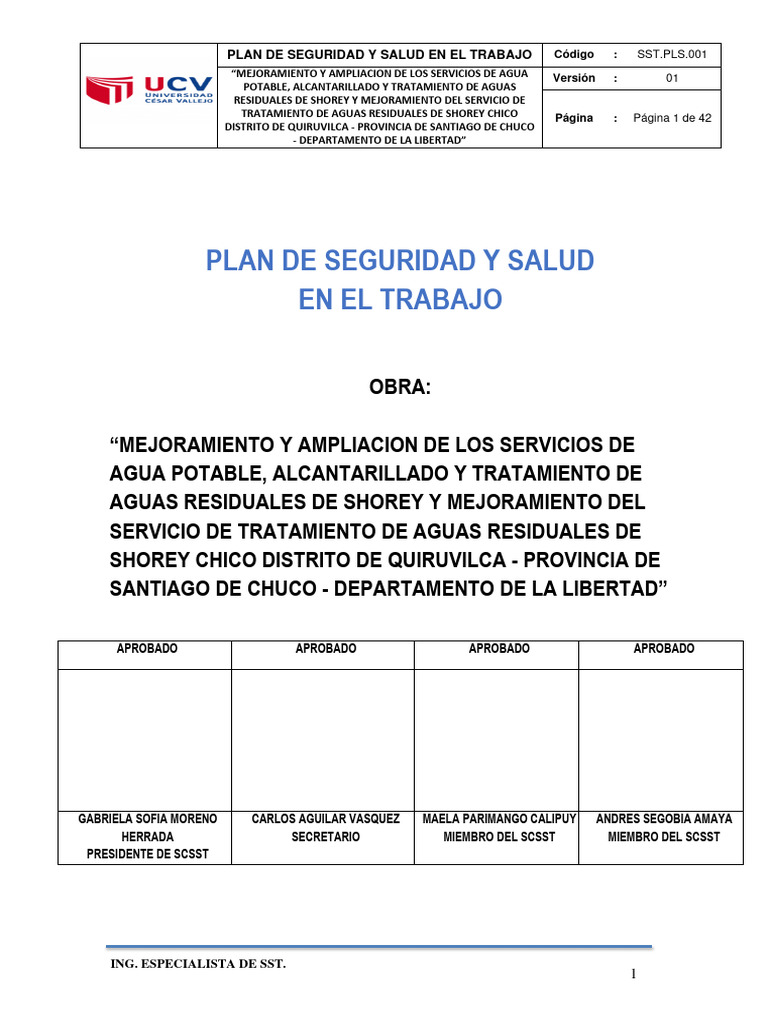 Plan de Seguridad, Salud Ocupacional - Gr1 | Descargar gratis PDF ...