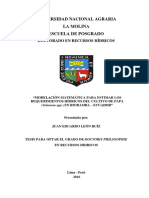 Universidad Nacional Agraria La Molina Escuela de Posgrado: Doctorado en Recursos Hídricos