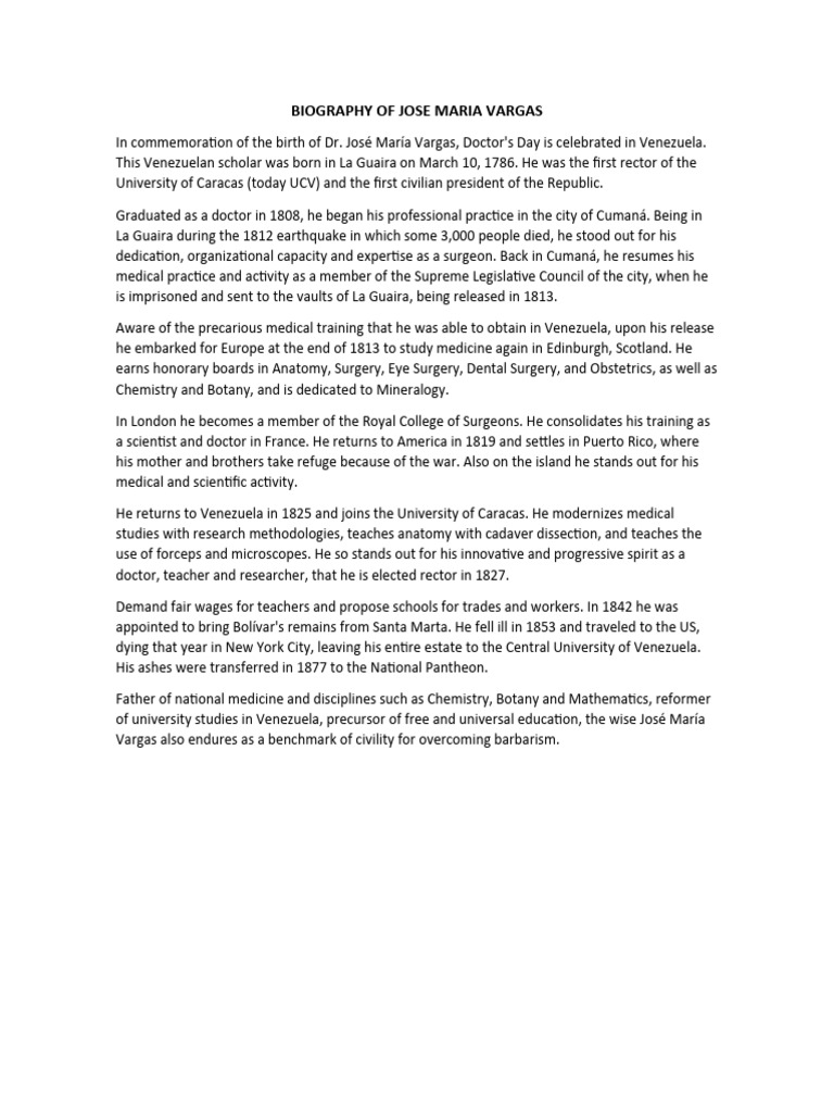 Biography of Jose Maria Vargas PDF