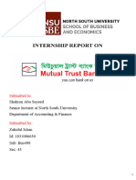 Zahidul Islam - 18310886630 - Internship Report Mutual Trust Bank Limited - Sec43 - Bus498