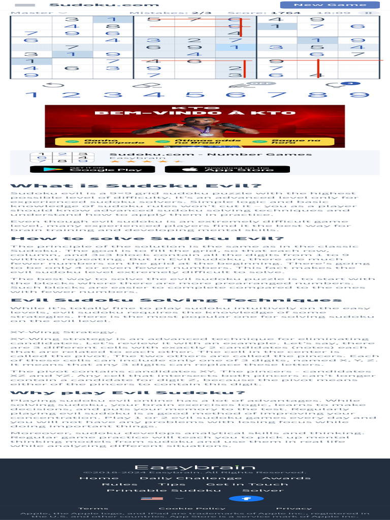 Sudoku Evil Solve  Sudoku Puzzles Online For Free PDF Learning