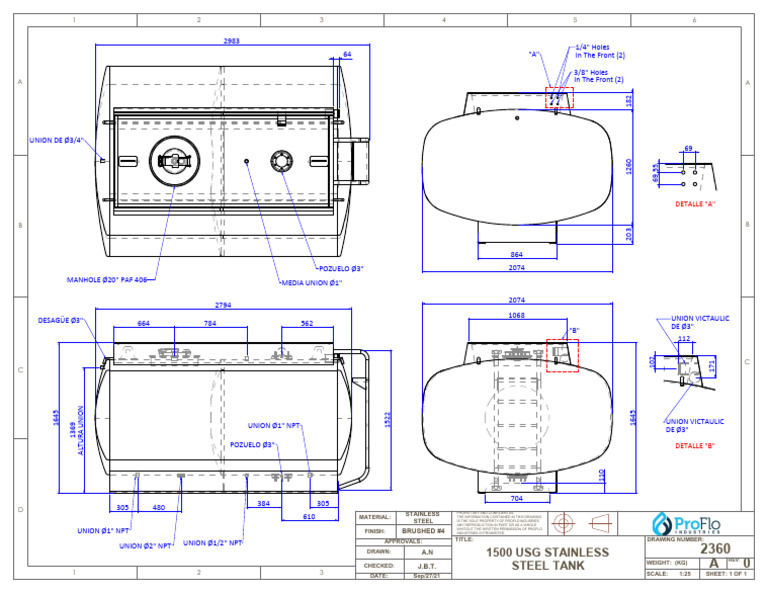 Stainless Steel Tank Specifications | PDF | Building Materials | Metals