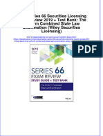 Wiley Series 66 Securities Licensing Exam Review 2019 Test Bank The Uniform Combined State Law Examination Wiley Securities Licensing