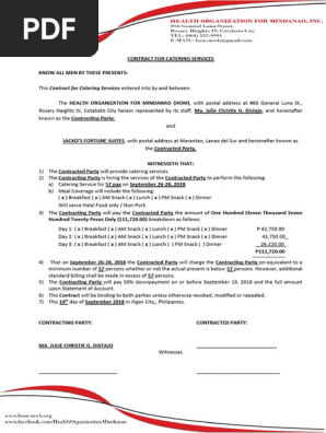Catering Contract