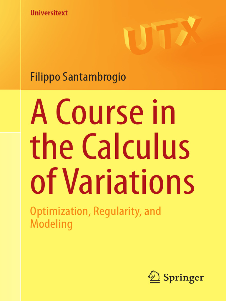 A Course in The Calculus of Variations (Textbook) | PDF | Calculus Of ...