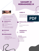 Curriculum Profesional Creativo Morado